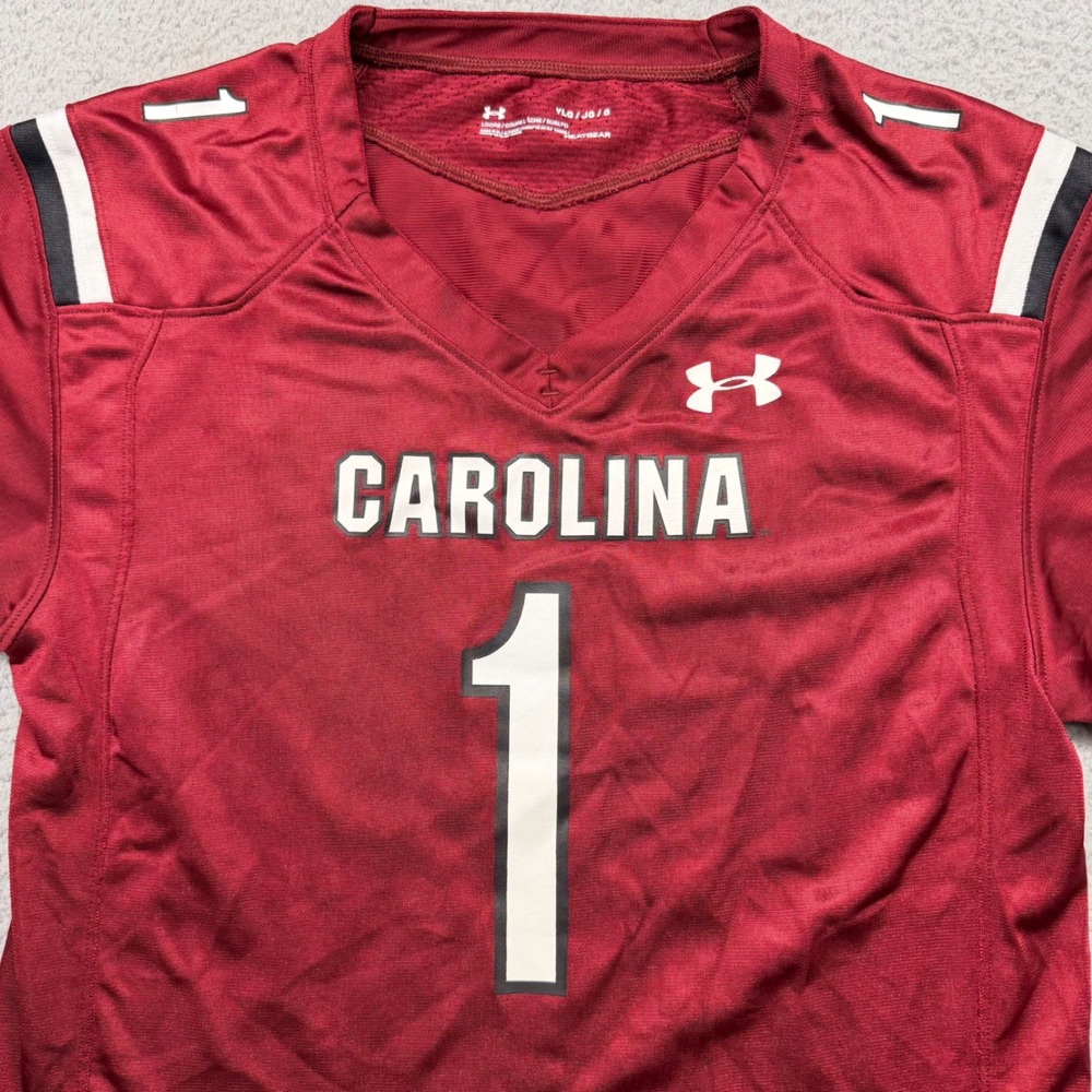 Under Armour UY8914SC5 Youth Large Garnet Carolina Gamecocks #1 Football Jersey